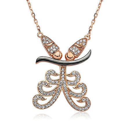 Semazen Otantik  Kelebek 95 Ayar Gümüş Kolye