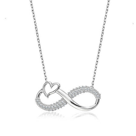 Kalp Sonsuzluk 925 Ayar Gümüş Kolye