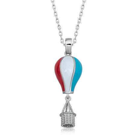 Kapadokya Balonu 925 Ayar Gümüş Kadın Kolye