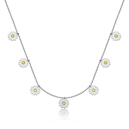 Papatya Şans Çiçek 925 Ayar Gümüş Kadın Kolye