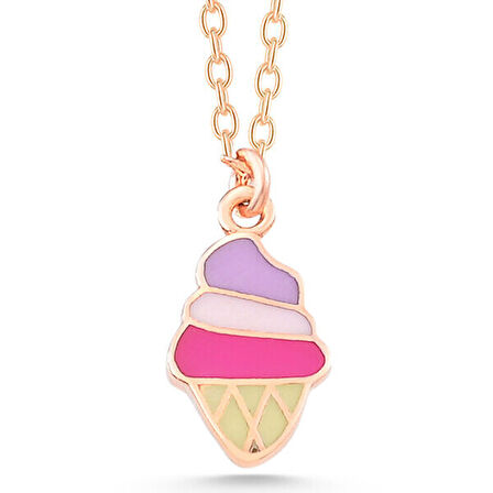 Rose Rekli Dondurma 925 Gümüş Ayar Kadın Kolye