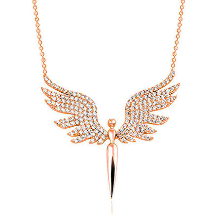 Rose Mikail Meleği 925 Ayar Gümüş Kolye