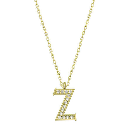 Z Harfi Gold 925 Ayar Gümüş Kadın Kolye