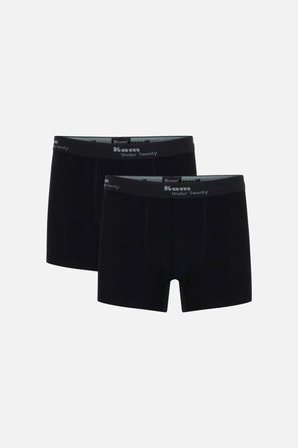 Tight Pamuklu 2'li Siyah Erkek Boxer