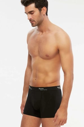 Tight Pamuklu 2'li Siyah Erkek Boxer