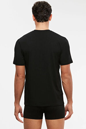 James Bisiklet Yaka Basic Erkek Tshirt Siyah