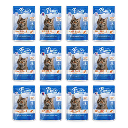 Plaisir Care 85Gr Pouch Hairball Control - Tüy yumağı Kontrol 12Adet Yaş Kedi Maması