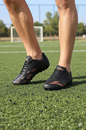 Lig Titan Siyah Orjinal Ürün Çim Saha Halı Saha Erkek Futbol Ayakkabı