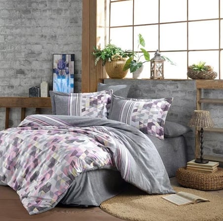 Hobby Kingsize Poplin Nevresim Arella Lila