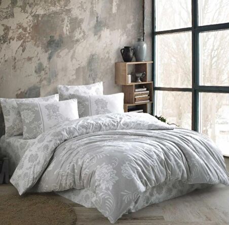 Jardin Silver - Ranforce Çift Kişilik Nevresim Takımı
