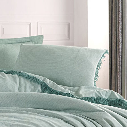 PRİVATE ÇİFT KİŞİLİK NEVRESİM TAKIMI İPLİĞİ BOYALI MİNT