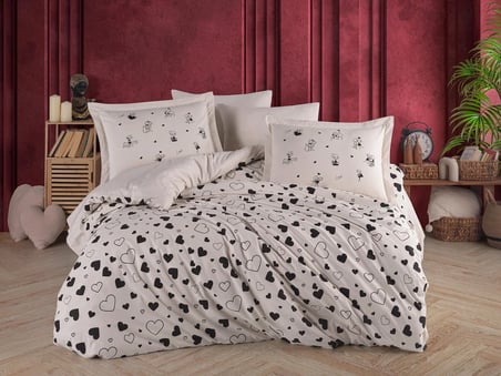 Hobby Çift Kişilik Poplin Nevresim Venüs Siyah