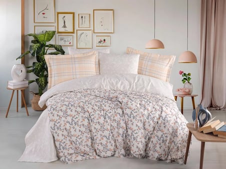 Hobby Çift Kişilik Poplin Nevresim Lola Somon