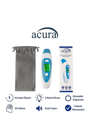 Ac-9080 Koldan Ölçer Tansiyon Aleti + Çanta+PİL HEDİYELİ AC-9280 Kulaktan & Alından Ateş Ölçer