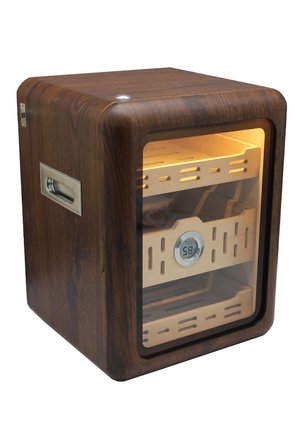 PremiumQuality Las Palmas İçi Ledli Kahverengi Sedir Humidor Puro Kutusu - TR9828