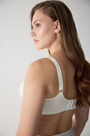 Saten Tüllü Balenli Büyük Beden Toparlayıcı Sütyen