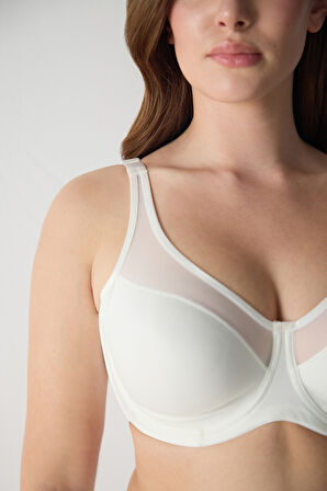 Saten Tüllü Balenli Büyük Beden Toparlayıcı Sütyen