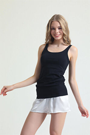 Penye Kumaşlı Dar Askılı Uzun Atlet