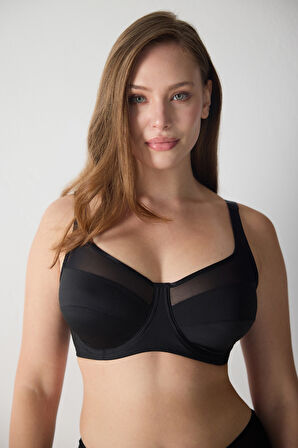 Basic Tül Detaylı Desteksiz Toparlayıcı Sütyen