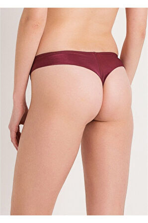 Deri Kumaşlı Brezil String Külot