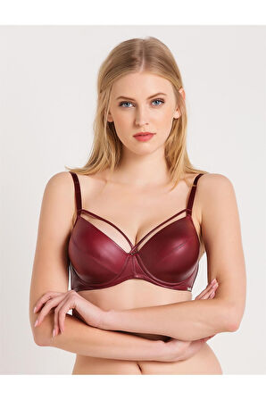 Deri Pencere Detaylı Yarım Destekli Sütyen