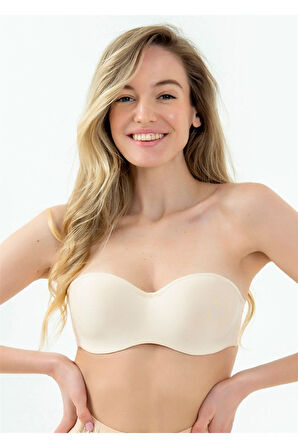 Basic Düz Push Up Destekli Straplez Sütyen