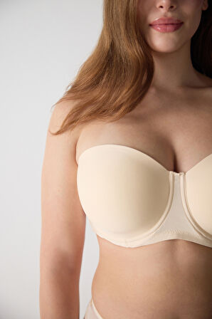 Basic Büyük Beden Yarı Destekli Straplez Sütyen