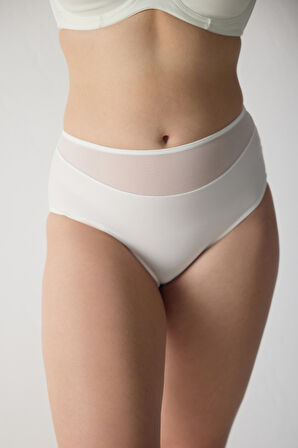 Geniş Kenarlı Yüksek Bel Tül Kadın Hipster Külot 