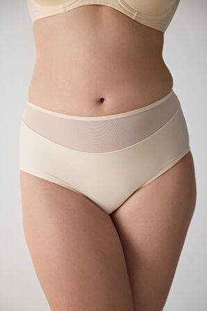 Geniş Kenarlı Yüksek Bel Tül Kadın Hipster Külot 