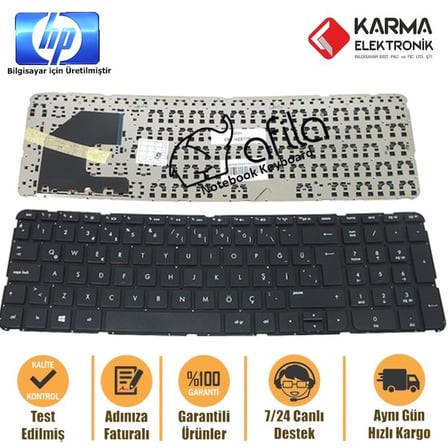 Hp Pavilion 15-b000 Sleekbook Notebook Klavyesi, Laptop Tuş Takımı (Siyah TR) / KL0088