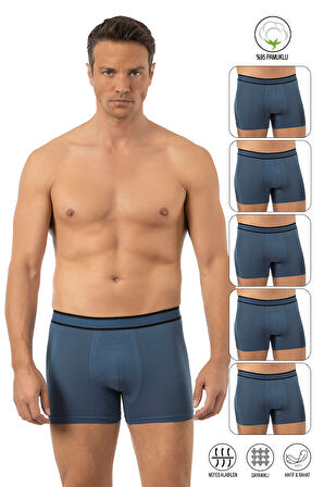 Özkan 11226 5'li Paket Erkek %95 Pamuklu Likralı Süprem Kumaş Esnek Rahat Boxer Şort