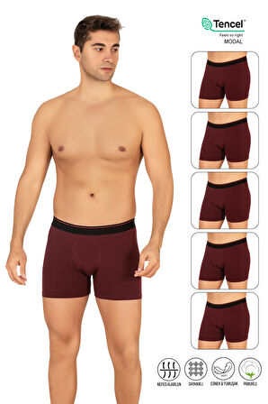 Özkan 11256 5'li Paket Erkek Premium Kumaş Modal Pamuklu Esnek Yumuşak Boxer Şort