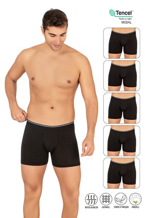 Özkan 11256 5'li Paket Erkek Premium Kumaş Modal Pamuklu Esnek Yumuşak Boxer Şort