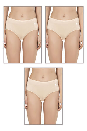 Özkan 23922 3'lü Paket Kadın Pamuklu Modal Esnek Yumuşak Yüksek Bel Bato Külot