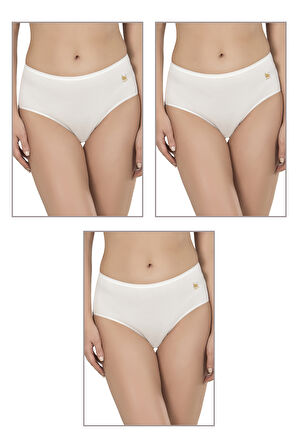 Özkan 23922 3'lü Paket Kadın Pamuklu Modal Esnek Yumuşak Yüksek Bel Bato Külot