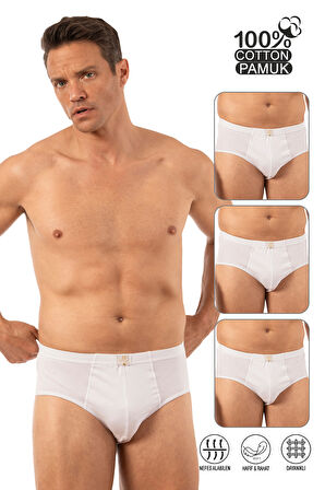 Özkan 0037 3'lü Paket Erkek %100 Pamuklu Penye Süprem Esnek Rahat Slip Külot