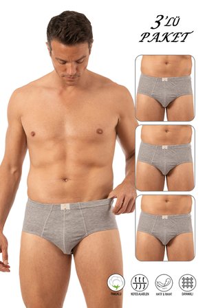 Özkan 0037 3'lü Paket Erkek %100 Pamuklu Penye Süprem Esnek Rahat Slip Külot