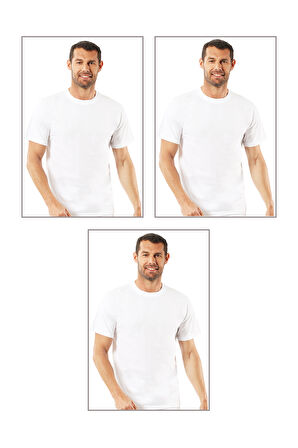 Özkan 0055 3'lü Paket Erkek %100 Pamuklu Süprem Esnek Rahat Kapalı Yaka Atlet Fanila