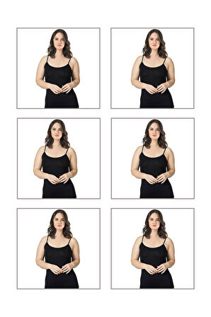 Özkan 25923 6'lı Paket Kadın Viskon İp Askılı Biyeli Yumuşak İnce Askılı Büyük Geniş Beden Atlet