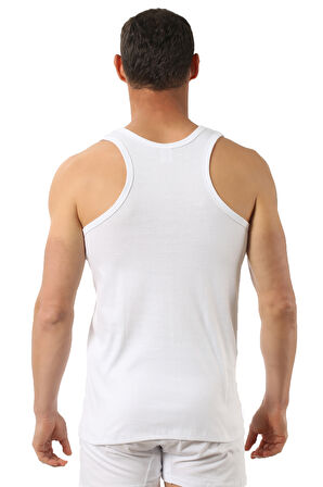 Özkan 0058 3'lü Paket Erkek %100 Pamuklu Ribana Esnek Rahat Sırtı Çapraz Sporcu Rambo Kalın Askılı Atlet