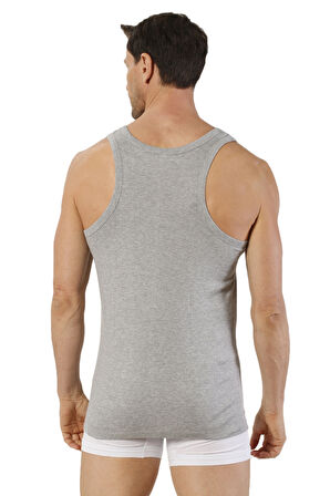 Özkan 0058 3'lü Paket Erkek %100 Pamuklu Ribana Esnek Rahat Sırtı Çapraz Sporcu Rambo Kalın Askılı Atlet