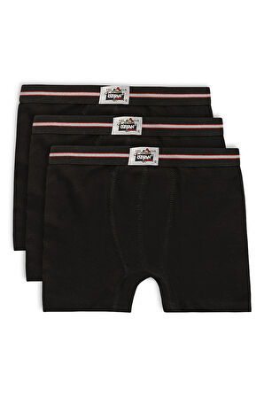 Özkan 0711 3'lü Paket Erkek Çocuk %100 Pamuklu Esnek Yumuşak Boxer Şort