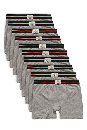 Özkan 0711 10'lu Paket Erkek Çocuk %100 Pamuklu Esnek Yumuşak Boxer Şort