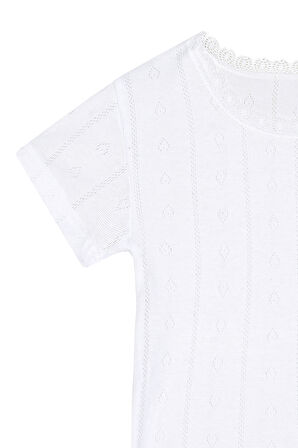 Özkan 42780 10'lu Paket Kız Çocuk Transferli %100 Pamuklu Ribana Esnek Rahat Kısa Kollu Fanila Atlet Tişört