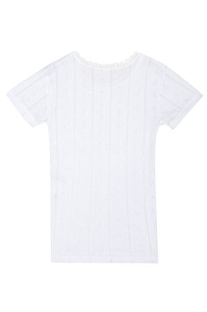 Özkan 42780 10'lu Paket Kız Çocuk Transferli %100 Pamuklu Ribana Esnek Rahat Kısa Kollu Fanila Atlet Tişört