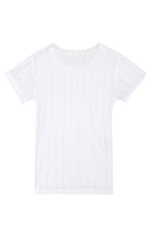 Özkan 42780 10'lu Paket Kız Çocuk Transferli %100 Pamuklu Ribana Esnek Rahat Kısa Kollu Fanila Atlet Tişört