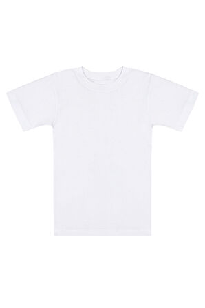 Özkan 0706 10'lu Paket Erkek Çocuk %100 Pamuklu Ribana Esnek Rahat Yarım Kol Kapalı Yaka Fanila T-shirt