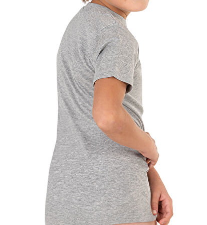 Özkan 0706 10'lu Paket Erkek Çocuk %100 Pamuklu Ribana Esnek Rahat Yarım Kol Kapalı Yaka Fanila T-shirt