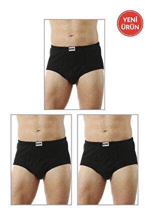 Özkan 0117 3'lü Paket Erkek Pamuklu Ribana Torbalı Esnek Yumuşak Rahat Slip Külot