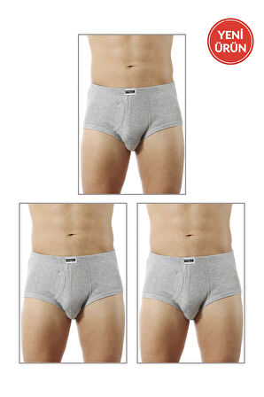 Özkan 0117 3'lü Paket Erkek Pamuklu Ribana Torbalı Esnek Yumuşak Rahat Slip Külot